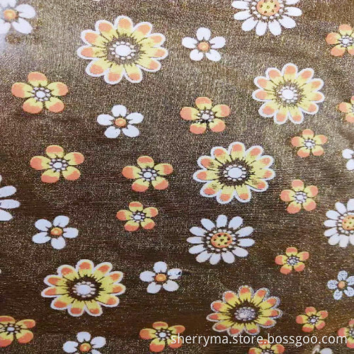 Elegant high quality organza gold foil print fabric for wedding dress